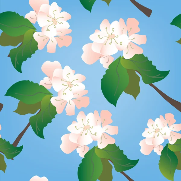 stock vector Apple flowers seamless pattern