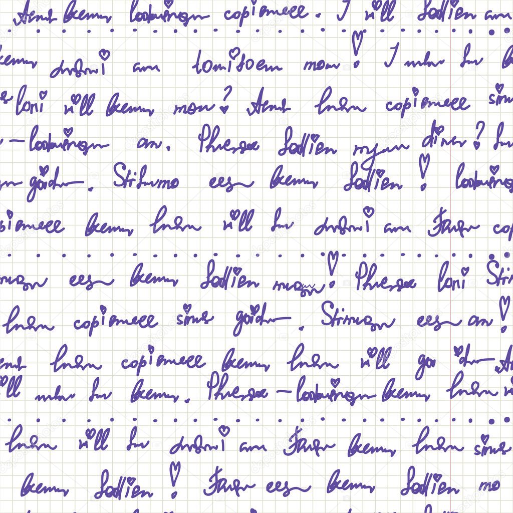 Handwriting on the paper seamless pattern