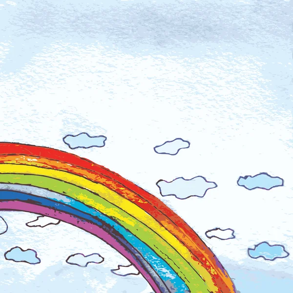 空の背景に虹 — ストックベクタ