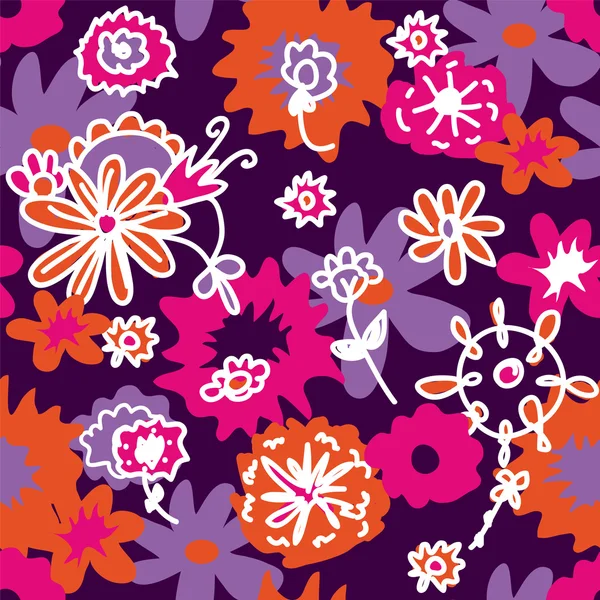 Fondo retro sin costura floral — Vector de stock