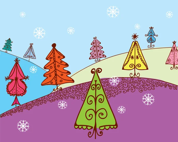 もみのクリスマス カード — ストックベクタ