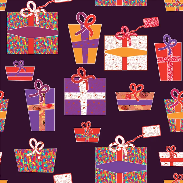 Seamless wallpapers with presents — Stock Vector