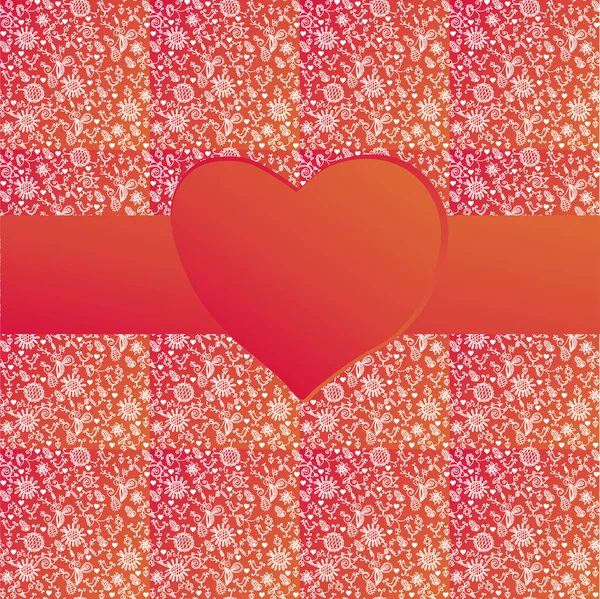 Valentine background with ribbon — Stock Vector