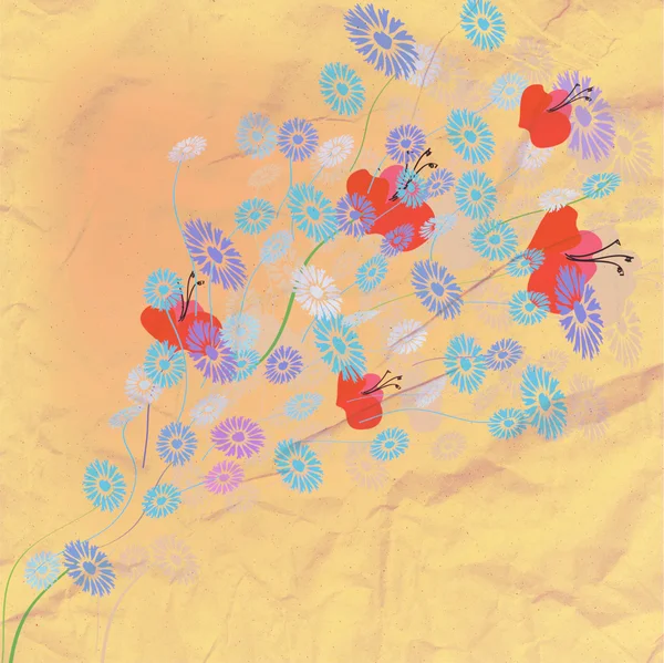 Grußkarte mit Sommerblumen — Stockfoto