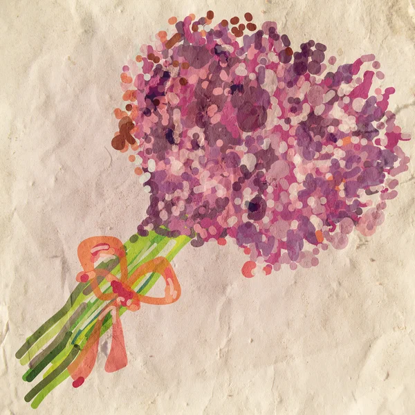 紫丁香鲜花贺卡 — 图库照片