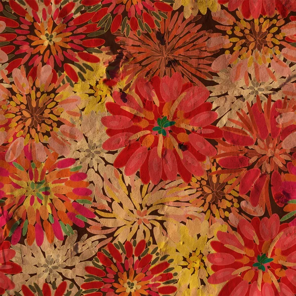 Grunge texture de papier motif floral — Photo