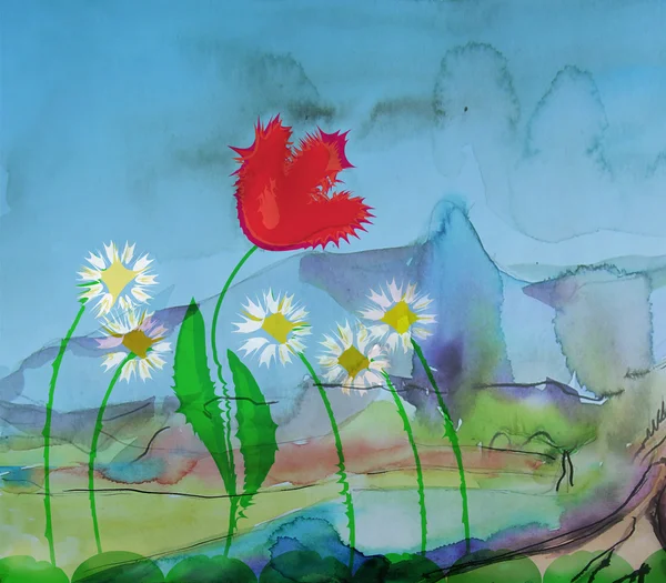 Цветочные карты с тюльпаном — стоковое фото