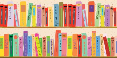 Book shelf banner clipart