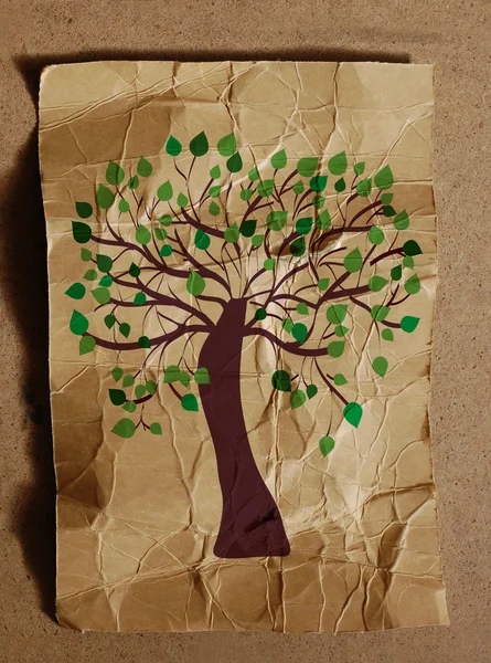 Árvore na textura do papel — Fotografia de Stock