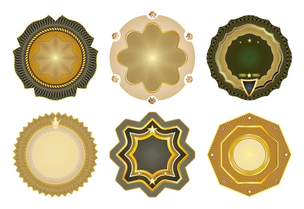 Conjunto de etiquetas con marco de oro vectorial . — Archivo Imágenes Vectoriales