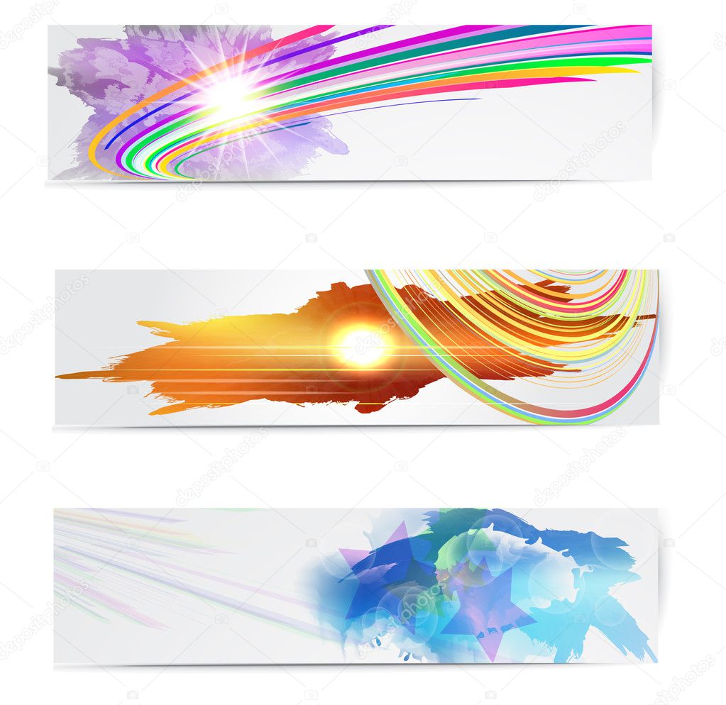 Abstract trendy banner or header set.
