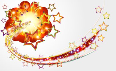 Bright abstract background with explosion stars. clipart