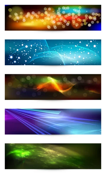 Set di eleganti banner iridescenti . — Vettoriale Stock