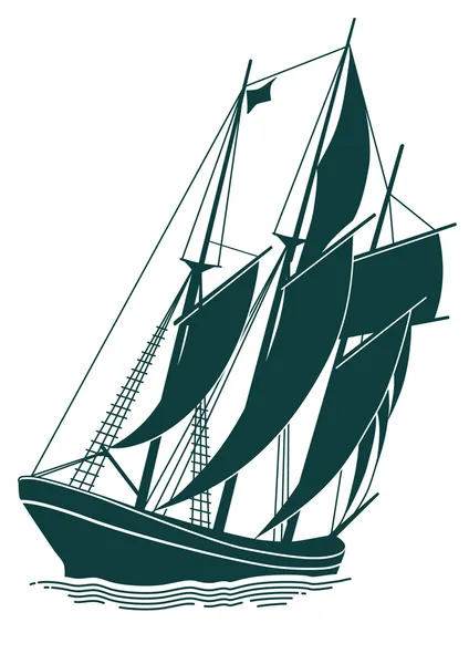 Altes Segelschiff — Stockvektor