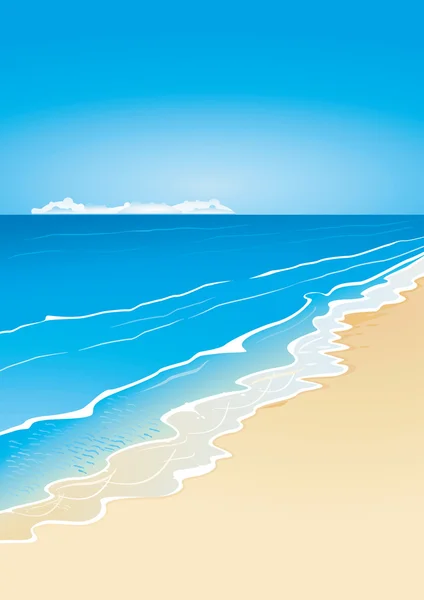 Playa y mar — Archivo Imágenes Vectoriales