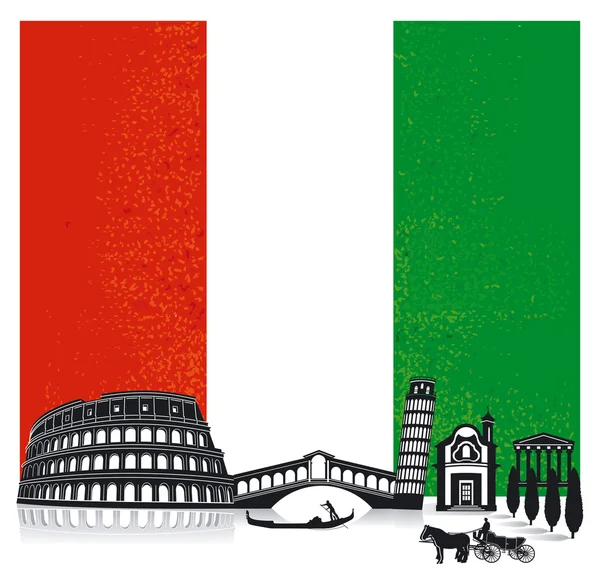 Italia con bandera — Archivo Imágenes Vectoriales