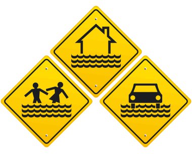 Flood warning sign clipart