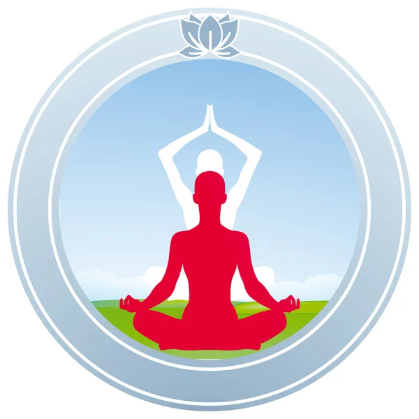 Personajes de Yoga Lotus — Vector de stock