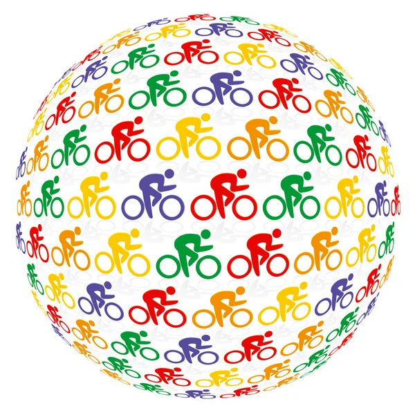 色彩缤纷的骑自行车者 — 图库矢量图片