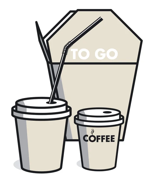 Café et repas à emporter — Image vectorielle