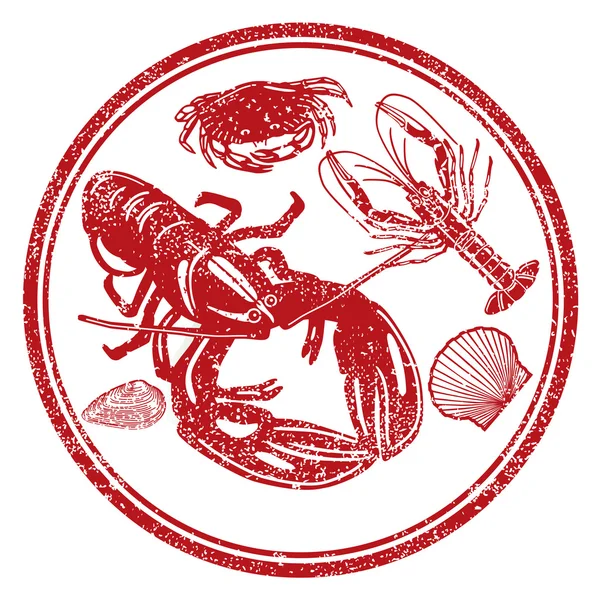 Caractères de fruits de mer — Image vectorielle