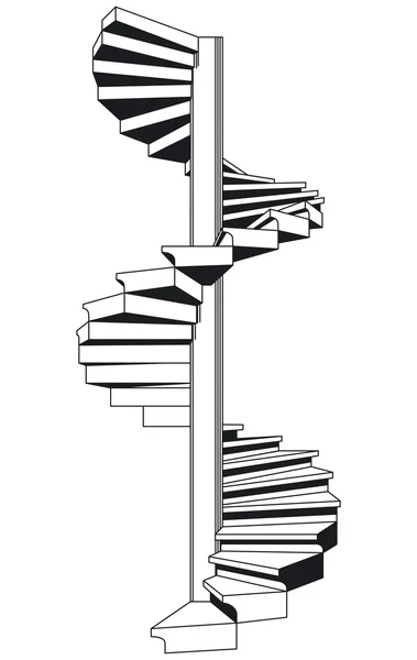 Escadaria em espiral — Vetor de Stock