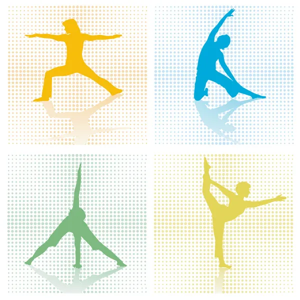 Cuatro x estudio de gimnasia — Archivo Imágenes Vectoriales
