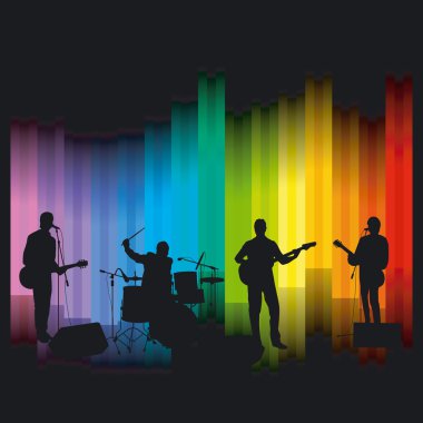 Band on stage clipart