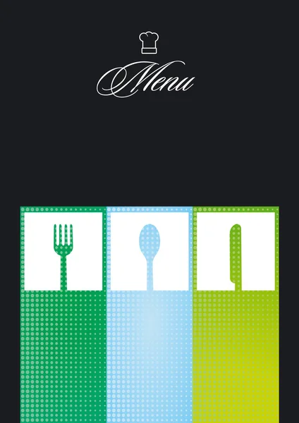 Siyah üzerine restoran menüsü kartı — Stok Vektör
