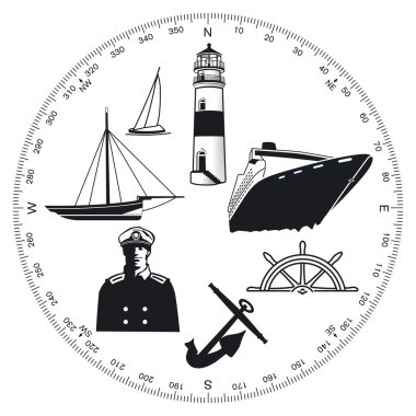 Maritime symbols clipart