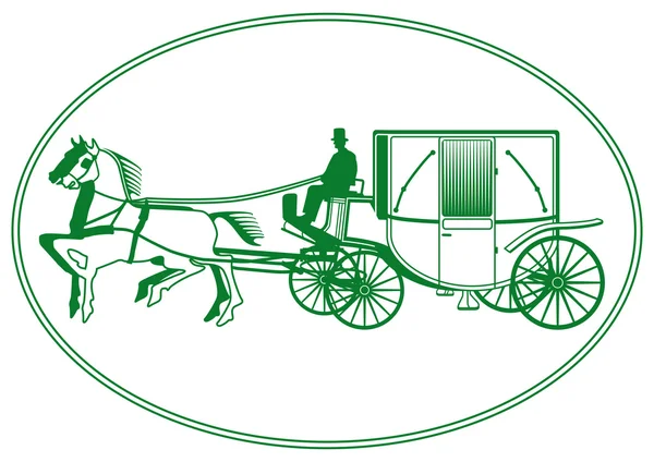 Белый свадебный вагон — стоковый вектор