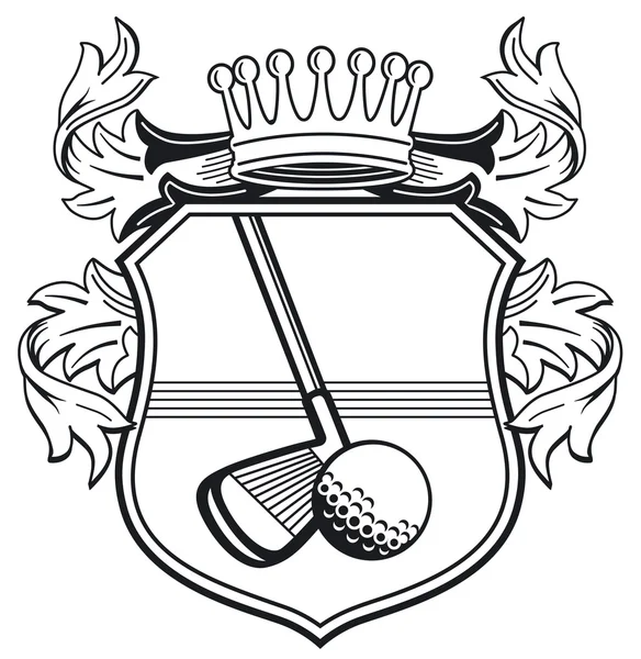 Golf club vapensköld — Stock vektor