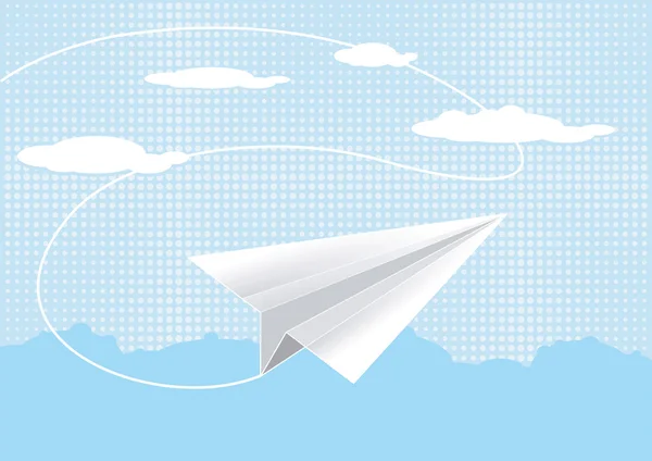 Papier vliegtuig — Stockvector