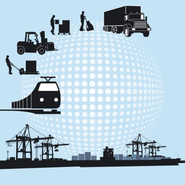 Port and logistics clipart