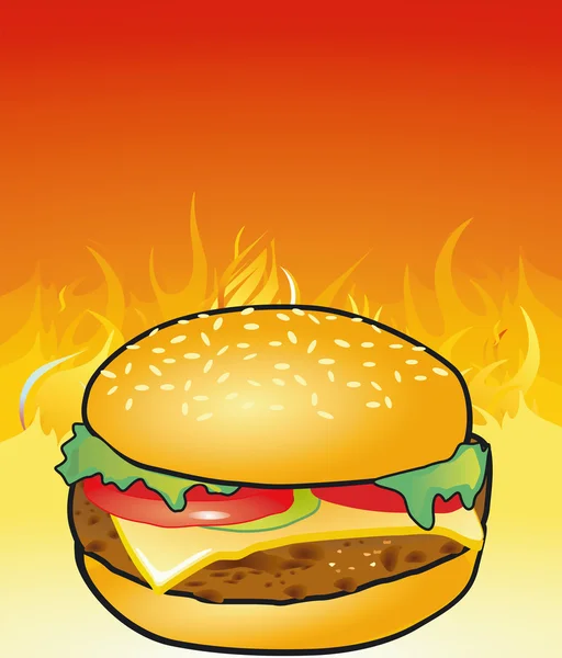 Hamburger vom Grill — Stockvektor