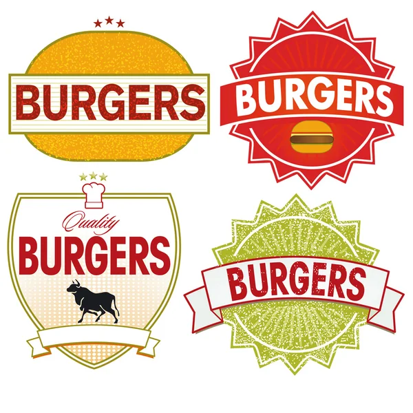 Etiqueta de hamburguesas — Vector de stock