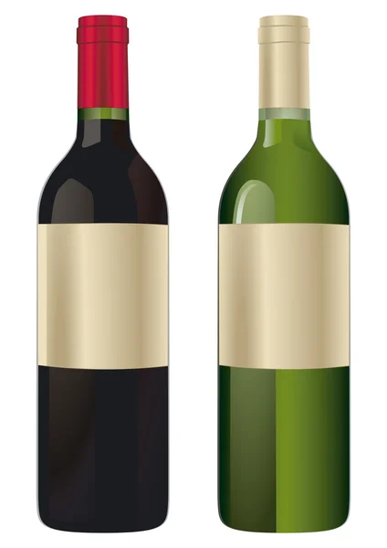 Дві пляшки вина — стоковий вектор