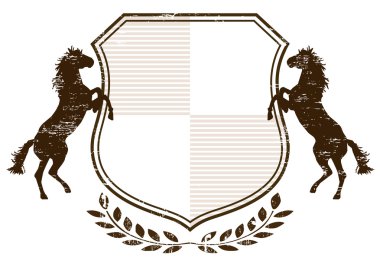 Coat of Arms with horses clipart