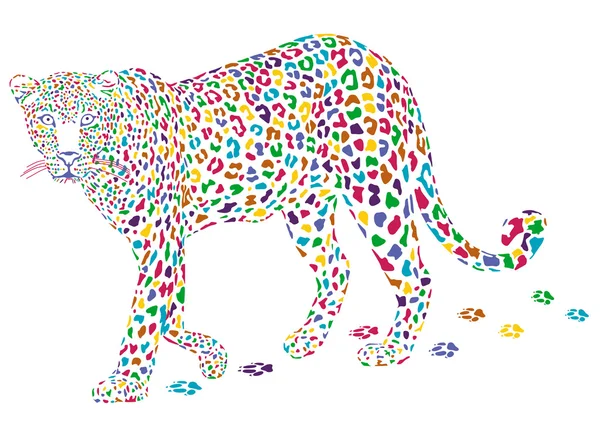 More colorful leopard — Stock Vector