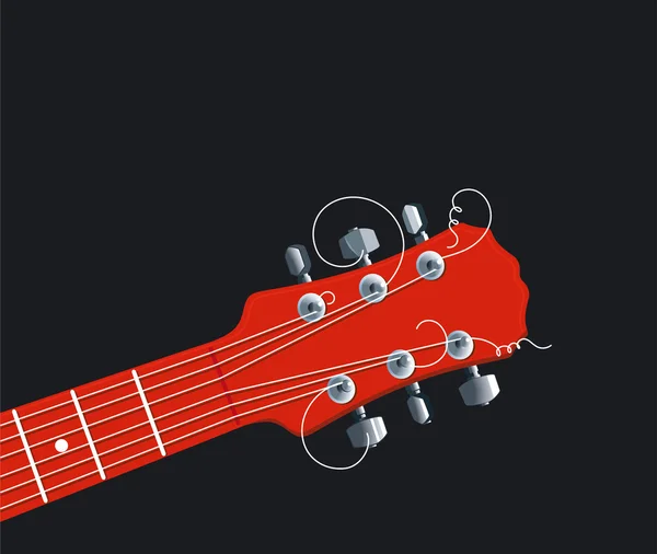 Rode gitaar hals — Stockvector