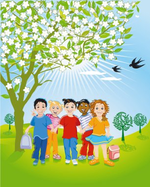 Children in Nature clipart