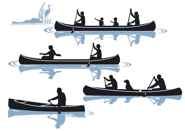 Canoeing — Stock Vector