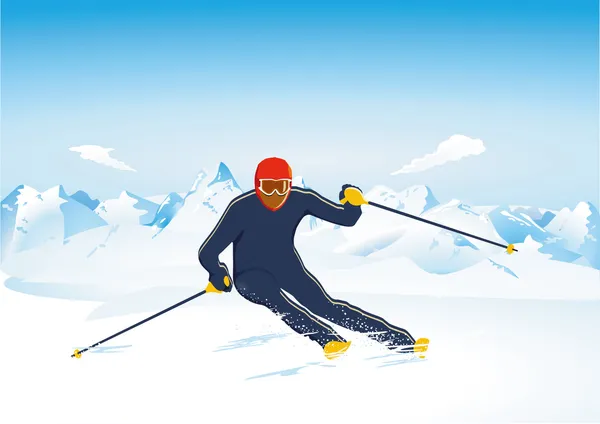 Slalom de ski — Image vectorielle