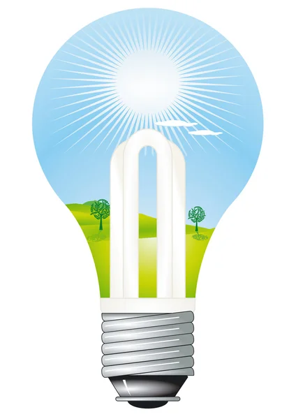 Energy-Saving Lamp — Stock Vector