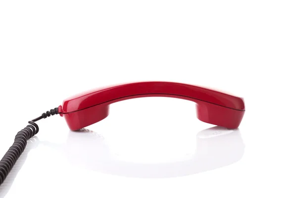 Röd telefon mottagare — Stockfoto