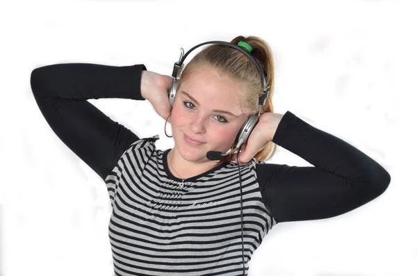 stock image Girl with headphones