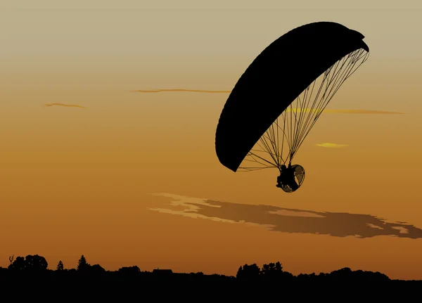 Powered paragliding — Vetor de Stock