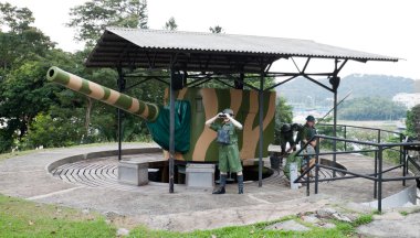 Dummy soldiers at Fort Siloso gun battery, Singapore clipart