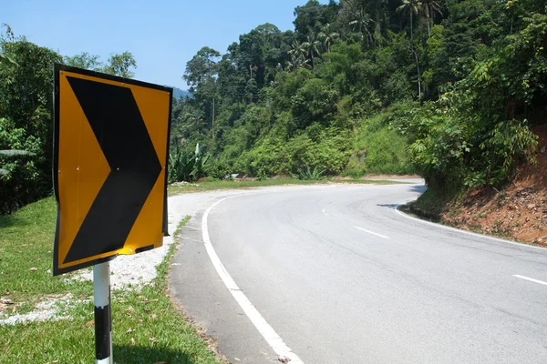 stock image Sharp road curve sign