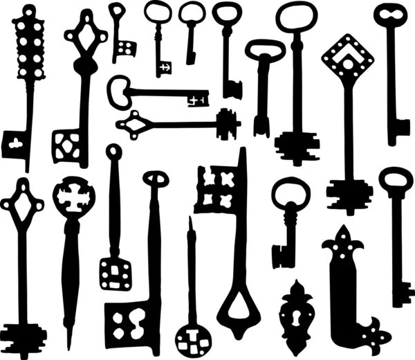 Старомодную скелет ключей — стоковый вектор